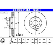 ATE | Bremsscheibe | 24.0325-0141.1