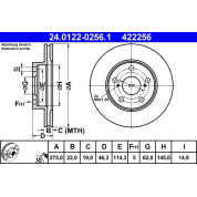 ATE | Bremsscheibe | 24.0122-0256.1