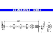 ATE | Bremsschlauch | 24.5130-0526.3