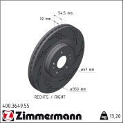 Zimmermann | Bremsscheibe | 400.3649.55