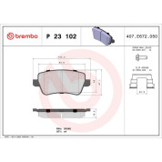 Brembo | Bremsbelagsatz, Scheibenbremse | P 23 102