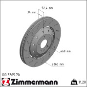 Zimmermann | Bremsscheibe | 100.3365.70