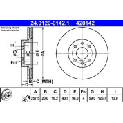 ATE | Bremsscheibe | 24.0120-0142.1