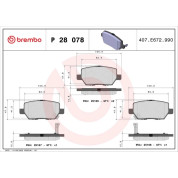 Brembo | Bremsbelagsatz, Scheibenbremse | P 28 078