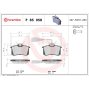 Brembo | Bremsbelagsatz, Scheibenbremse | P 85 058