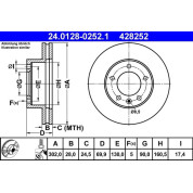 ATE | Bremsscheibe | 24.0128-0252.1