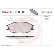 Brembo | Bremsbelagsatz, Scheibenbremse | P 30 001