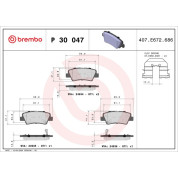 Brembo | Bremsbelagsatz, Scheibenbremse | P 30 047