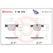 Brembo | Bremsbelagsatz, Scheibenbremse | P 06 072