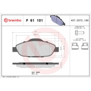 Brembo | Bremsbelagsatz, Scheibenbremse | P 61 101