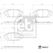 febi bilstein | Bremsbelagsatz, Scheibenbremse | 184437