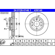 ATE | Bremsscheibe | 24.0126-0146.1