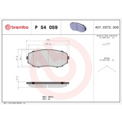 Brembo | Bremsbelagsatz, Scheibenbremse | P 54 059