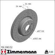 Zimmermann | Bremsscheibe | 150.2983.52