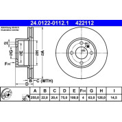 ATE | Bremsscheibe | 24.0122-0112.1