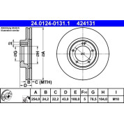 ATE | Bremsscheibe | 24.0124-0131.1