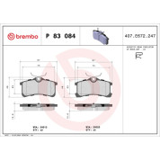 Brembo | Bremsbelagsatz, Scheibenbremse | P 83 084