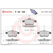 Brembo | Bremsbelagsatz, Scheibenbremse | P 23 155