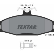 Textar | Bremsbelagsatz, Scheibenbremse | 2166201