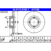 ATE | Bremsscheibe | 24.0113-0195.1