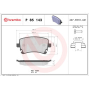 Brembo | Bremsbelagsatz, Scheibenbremse | P 85 143