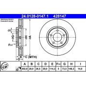 ATE | Bremsscheibe | 24.0128-0147.1