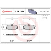 Brembo | Bremsbelagsatz, Scheibenbremse | P 68 014