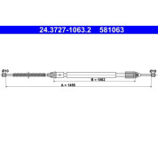 ATE | Seilzug, Feststellbremse | 24.3727-1063.2
