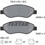 Textar | Bremsbelagsatz, Scheibenbremse | 2455001