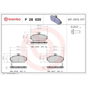 Brembo | Bremsbelagsatz, Scheibenbremse | P 28 020