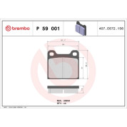 Brembo | Bremsbelagsatz, Scheibenbremse | P 59 001