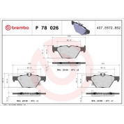 Brembo | Bremsbelagsatz, Scheibenbremse | P 78 026