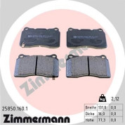 Zimmermann | Bremsbelagsatz, Scheibenbremse | 25850.160.1