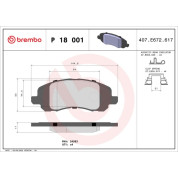 Brembo | Bremsbelagsatz, Scheibenbremse | P 18 001