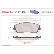 Brembo | Bremsbelagsatz, Scheibenbremse | P 11 019