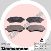 Zimmermann | Bremsbelagsatz, Scheibenbremse | 23358.175.1