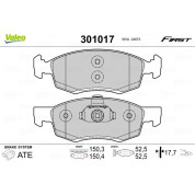 Valeo | Bremsbelagsatz, Scheibenbremse | 301017