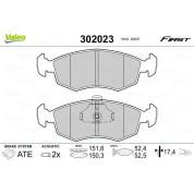 Valeo | Bremsbelagsatz, Scheibenbremse | 302023