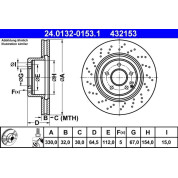 ATE | Bremsscheibe | 24.0132-0153.1