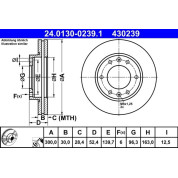 ATE | Bremsscheibe | 24.0130-0239.1