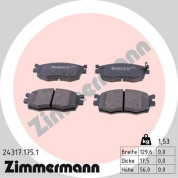 Zimmermann | Bremsbelagsatz, Scheibenbremse | 24317.175.1