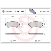 Brembo | Bremsbelagsatz, Scheibenbremse | P 24 086