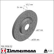 Zimmermann | Bremsscheibe | 150.2930.52