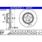 ATE | Bremsscheibe | 24.0124-0141.1