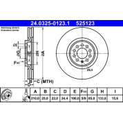 ATE | Bremsscheibe | 24.0325-0123.1