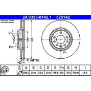 ATE | Bremsscheibe | 24.0325-0142.1