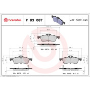 Brembo | Bremsbelagsatz, Scheibenbremse | P 83 087