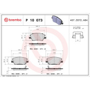 Brembo | Bremsbelagsatz, Scheibenbremse | P 10 073