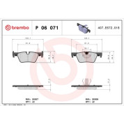 Brembo | Bremsbelagsatz, Scheibenbremse | P 06 071X