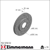 Zimmermann | Bremsscheibe | 150.1258.52